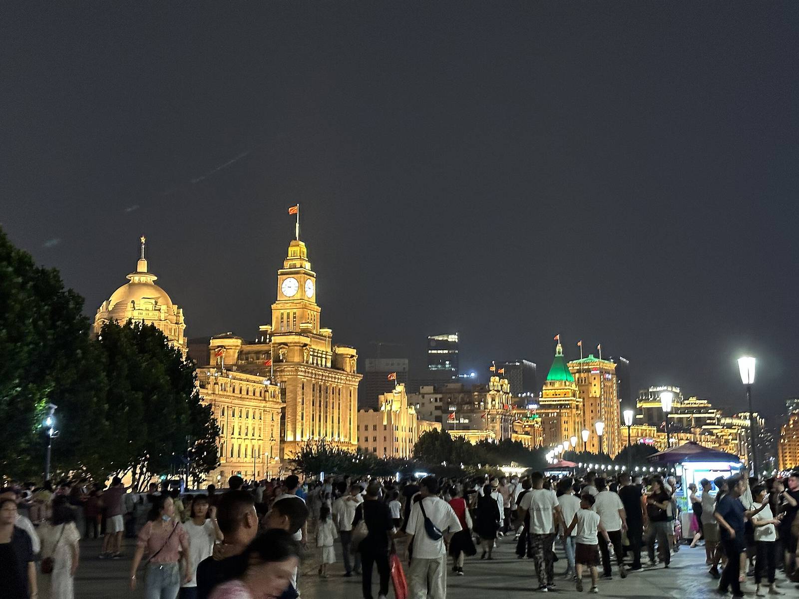 The Bund lit up at night in Shanghai